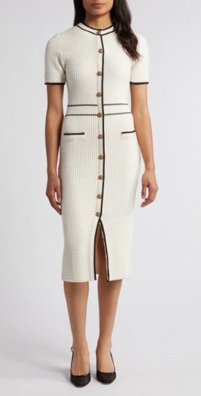 ivory midi sweater dress NEW MESMERIZED MOMENT IVORY CUTOUT BUST MIDI SWEATER DRESS FINAL SALE