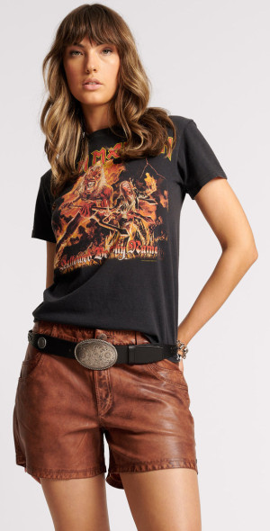 One Teaspoon Vintage Brown Leather Shorts