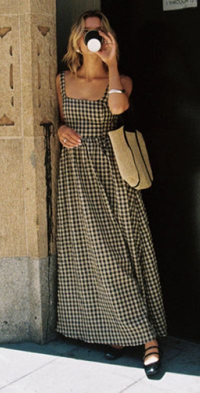 Princess Polly - Cartmel Check Maxi Dress Black / Cream Princess Polly - Cartmel Check Maxi Dress Black / Cream