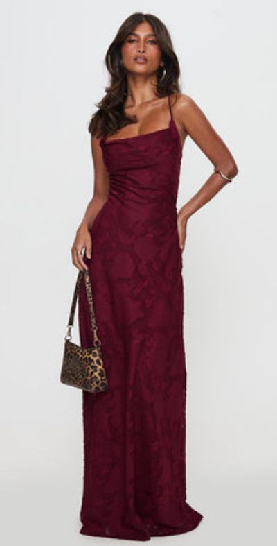 Princess Polly Celena Maxi Dress Burgundy