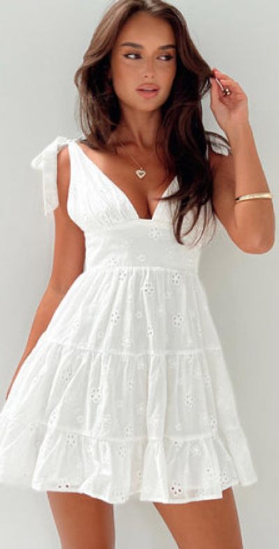 strapless open back dress Summer Isles Mini Dress White main image 1