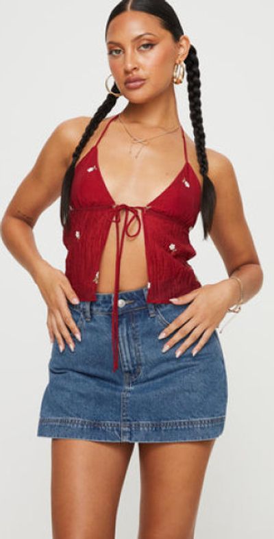 Princess Polly Gazelle Denim Skort Mid Wash