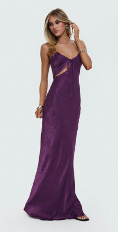 strapless open back dress Round The World Strapless Purple