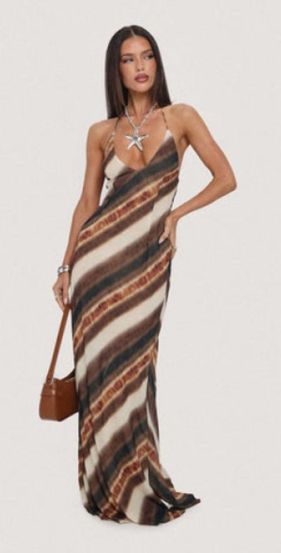 brown princess polly dress Chestnut Drop Waist Maxi Dress | Brown | Womens