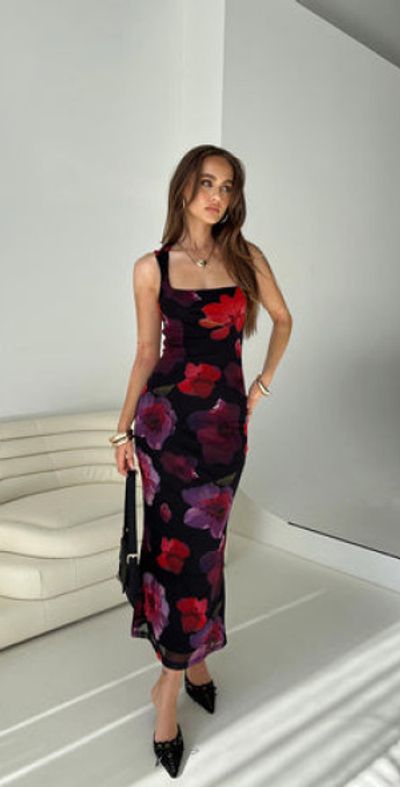 Princess Polly Lower Impact - Eviana Maxi Dress Floral