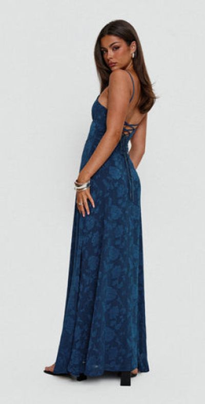 princess polly blue maxi dress Nellie Anglaise Maxi Dress Blue