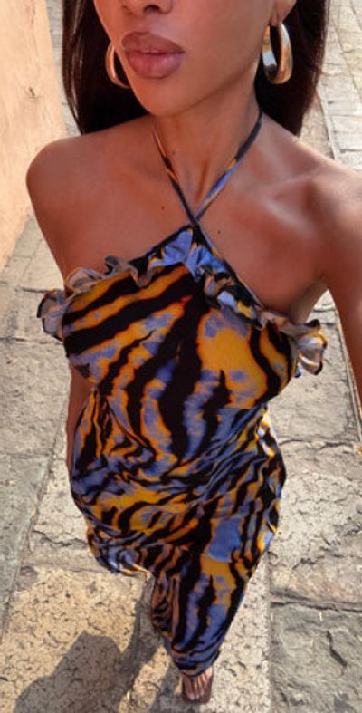 princess polly beach dresses Caicos Cut-Out Halterneck Maxi Dress in Black main image 0