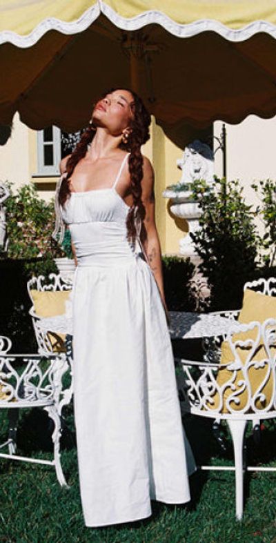 open lace back dress Lars Maxi Dress White