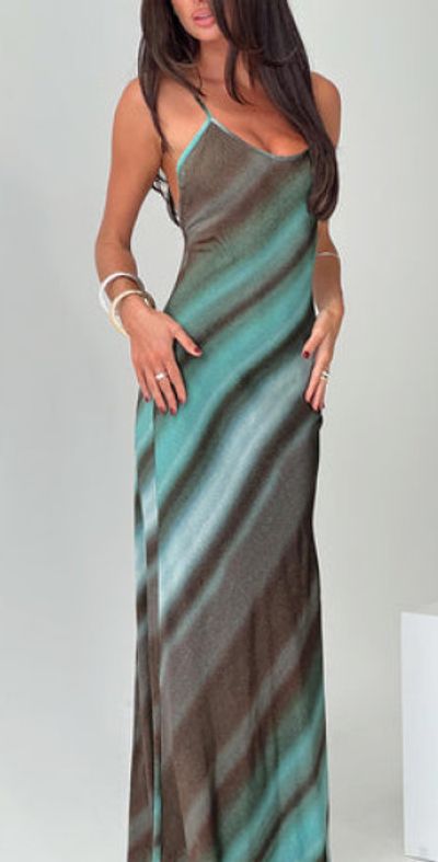 open lace back dress South of France Maxi Dress | Blue | Womens main image 0