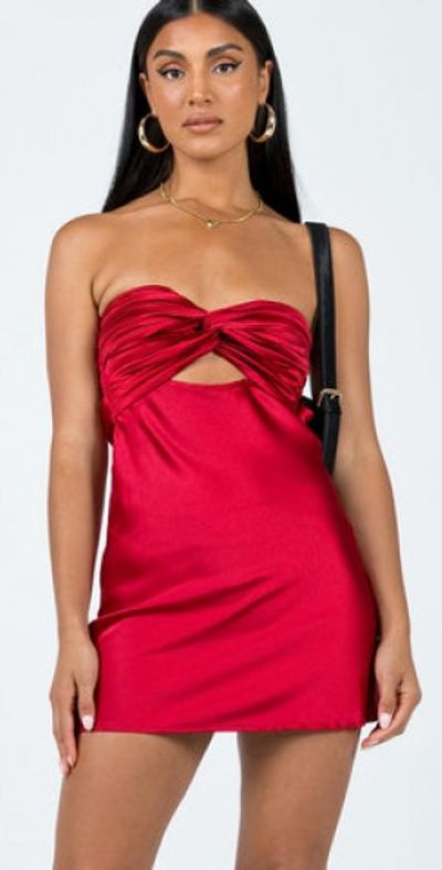 princess polly red dress strapless Kameila Strapless Mini Dress | Red | Womens