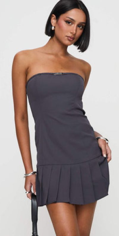 Princess Polly - Twin Flame Strapless Mini Dress Slate Grey