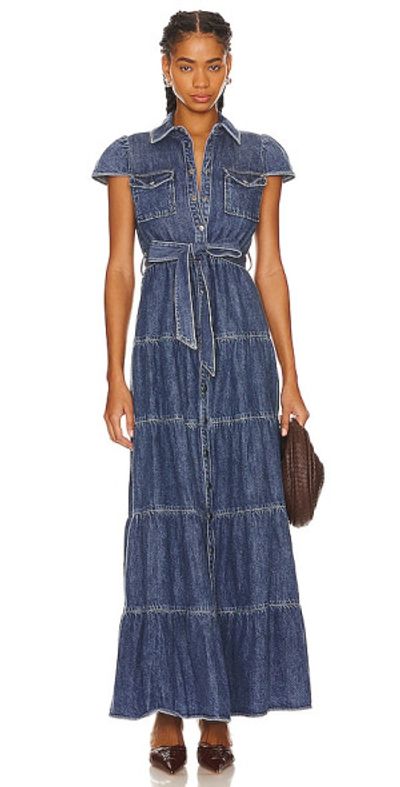 chinese dress ladies Alice + Olivia Harmony Dress in Mineral Blue