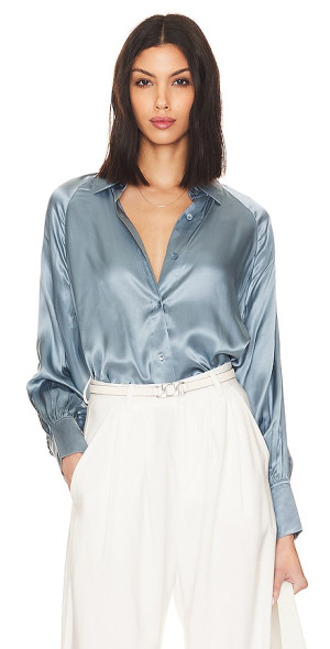 Blouse AllSaints Mara 100% Soie Taille 8 - Neuf Sans étiquettes, Chemisier Luxe