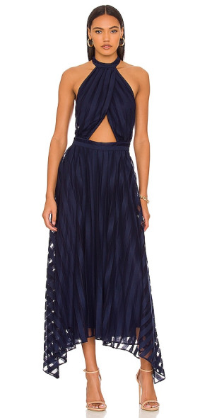 Amur Estfan Pleated Halter Dress