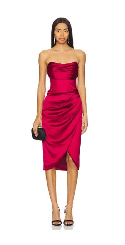 strapless open back dress Elegant Blush Pink Fit & Flare Mini Dress with Pleated Side Panels Pink2 / XS(Fully Lined ) main image 0
