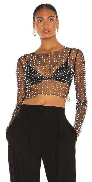 pearl mesh top