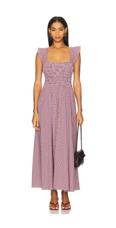 vneck a line dress A Line Red Wine Slit Satin Prom Dresses main image 1