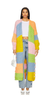 ジャケット・アウター HOPE MACAULAY Hope Macaulay The Colorful Colossal Knit Jacket in Multi