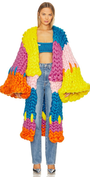 ジャケット・アウター HOPE MACAULAY Hope Macaulay Colossal Knit Jacket in Block Red | REVOLVE