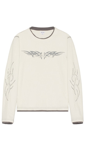 Jaded London - Waffle Tribal Applique Long Sleeve Tee