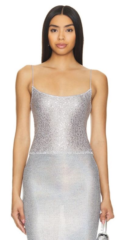 lovers and friends silver dress Lovers and Friends Hayes Mini Dress in Foil Silver