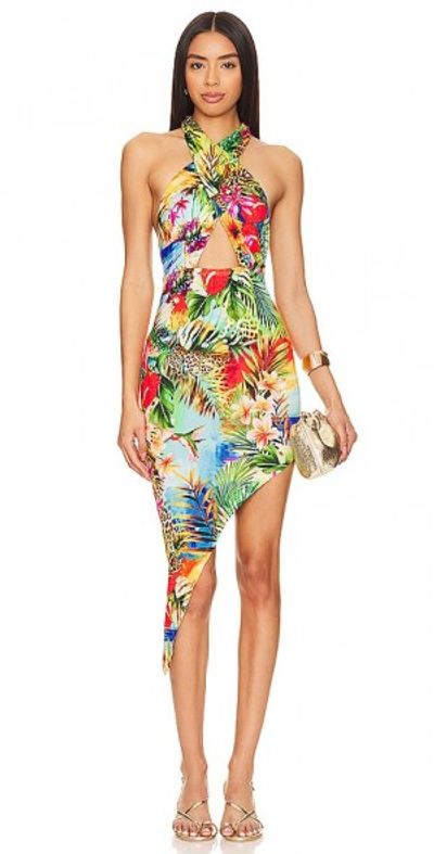 drape halter dress Alban Plunge Drape Halter Mini Dress White main image 1