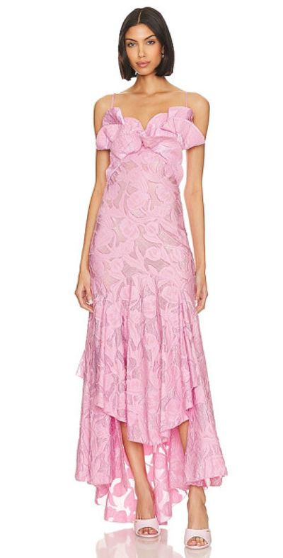hot pink tiered dress Hot Pink V-Neck Ruffle Tiered Long Prom Dress with Beaded Waist, Fuchsia / Custom Size