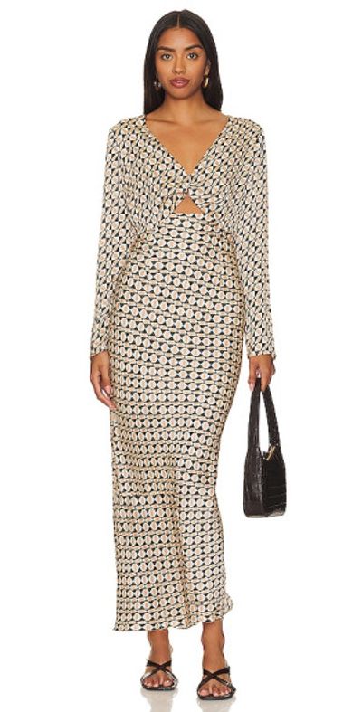 knee length dresses for ladies Trisha Square Neck Midi Dress