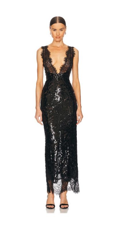 knee length dresses for ladies Pre-Loved NBD Women's Embroidered Lace Midi Slip Dress Black Nude Size XS –  Elle & Beck