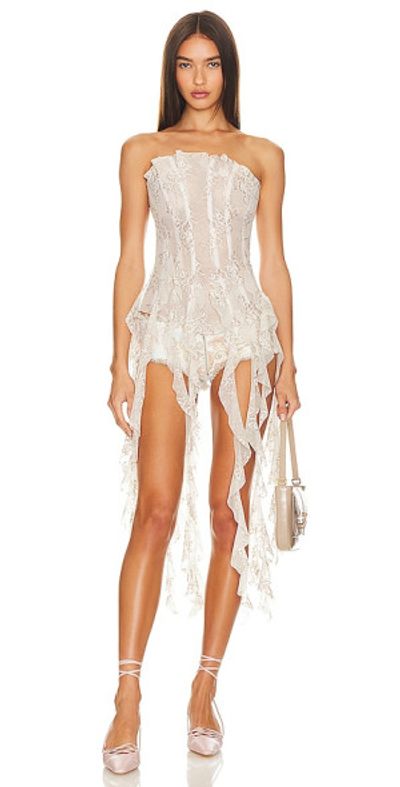 Poster Girl Calamity Corset Top Stretch Lace Ruffle Corset