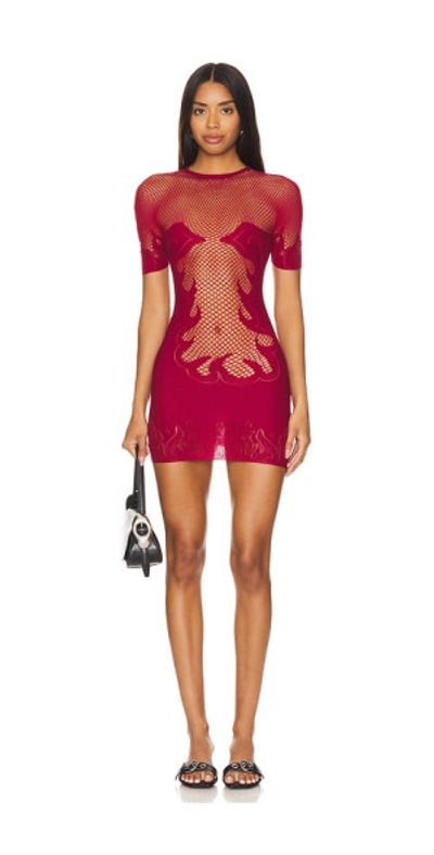knee length dresses for ladies Pin Up Mini Fishnet Bodycon Dress Lilac main image 0