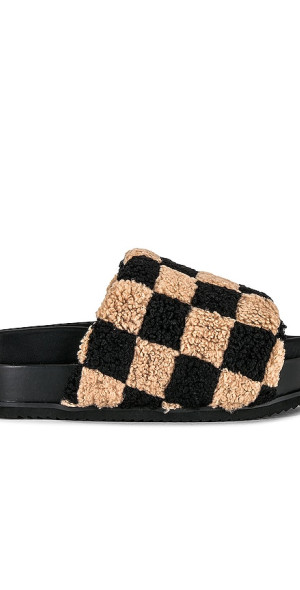 R0AM R0AM Fuzzy Checker Stack Sandal