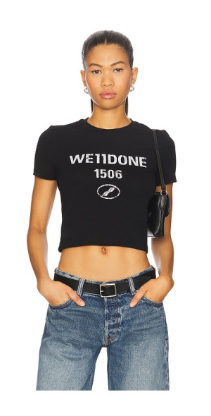 T-shirt Blanc Oversize WE11DONE Homme Taille M - Imprimé Logo, état Très Bon