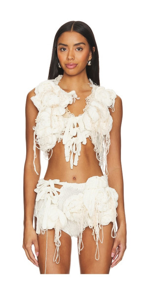 Yuhan Wang - Hand Knitted Rose Vest