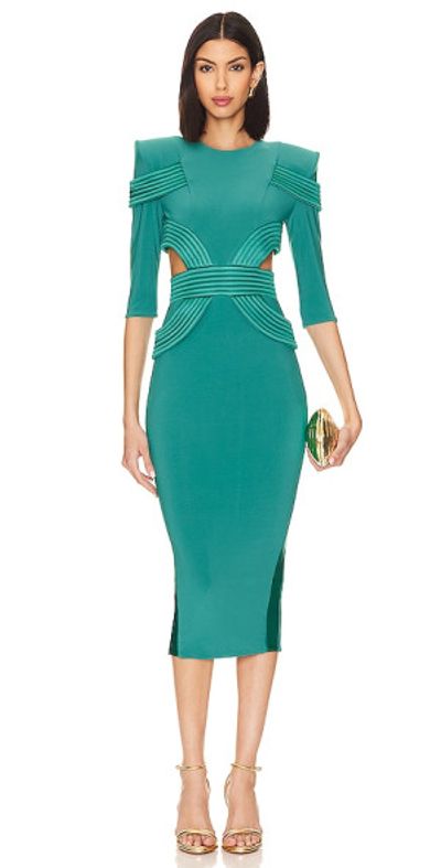 green emerald velvet dress ZHIVAGO BELLE FLEUR GOWN main image 0