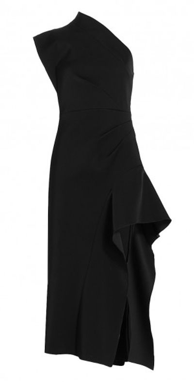 open lace back dress Marcella Women's Manhattan One Shoulder Midi Dress