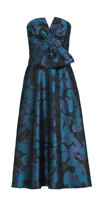 Aidan Mattox - Women's Floral Jacquard Midi-Dress
