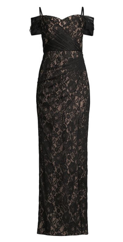 aidan mattox black long dress 12 main image 1