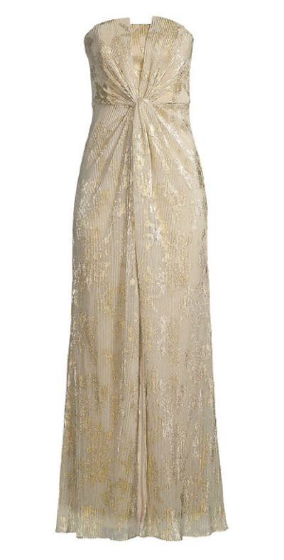 Aidan Mattox - Women's Strapless Twisted Metallic Gown
