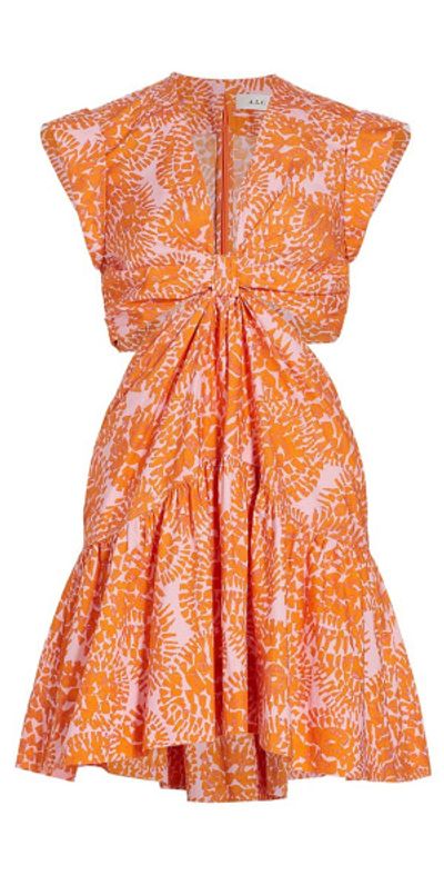 strapless open back dress Bright Orange Satin Drawstring Mini Dress – STYLE US main image 1