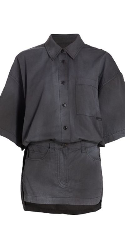 Alexander Wang - Women's Pre-Styled Short-Sleeve Mini Shirtdress Alexander Wang - Women's Pre-Styled Short-Sleeve Mini Shirtdress