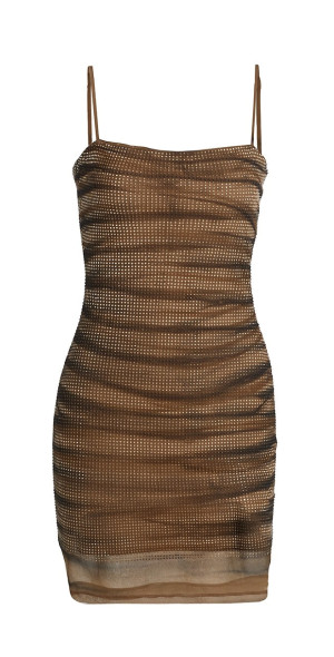 Alexander Wang - Women's Tiger-Stripe Hotfix Crystal Minidress