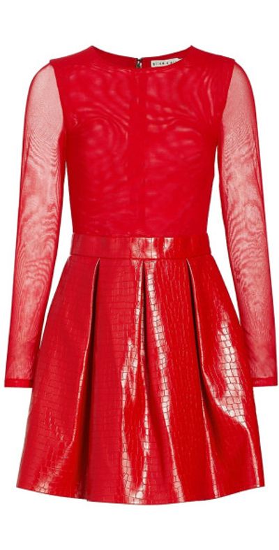 Alice + Olivia - Women's Chara Faux Croc Mini Dress