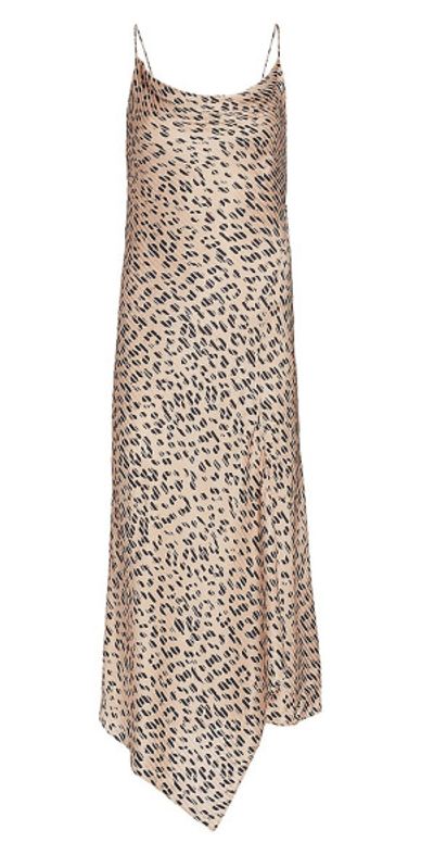 alice + olivia harmony asymmetric midi dress HARMONY DRAPEY SLIP MIDI DRESS in ALMOND