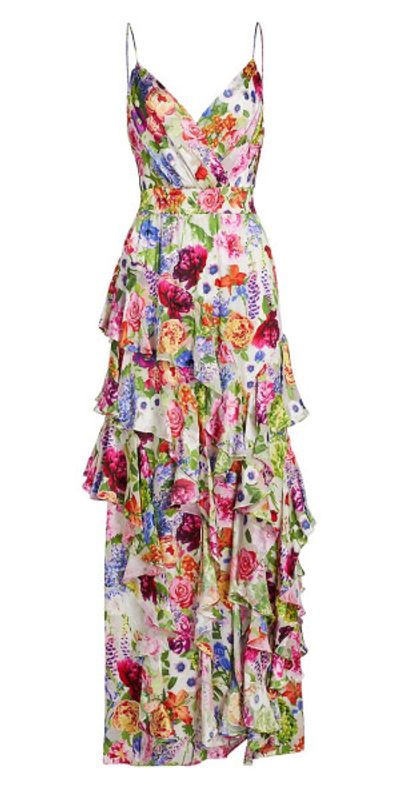 chinese dress ladies Alice + Olivia Maxi Dress Vandy White Lace-Paneled Satin Size Extra Sm –  Celebrity Owned