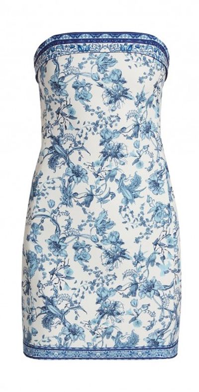 alice and olivia blue strapless dress Violet Mini Dress