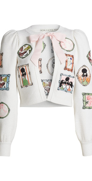 Alice + Olivia - Women's Kitty Frame Staceface Wool-Blend Cardigan