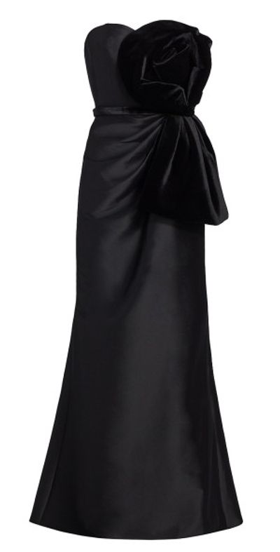 knee length dresses for ladies Badgley Mischka Beaded Cuff Drape Matte Jersey Gown  By Request