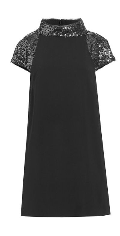 Badgley Mischka - Women's Sequined-Trim A-Line Shift Dress