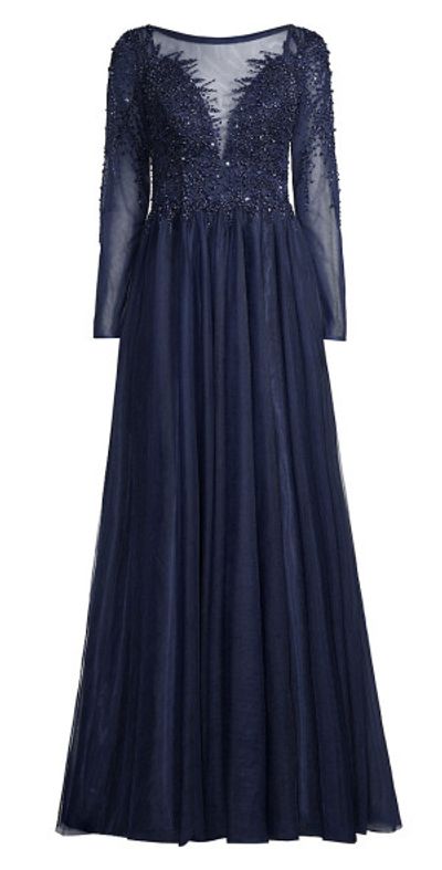 Basix - Women's Beaded Tulle Gown